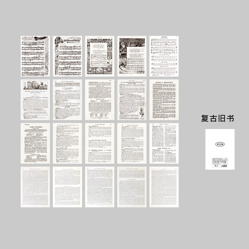 Yoofun Retro Post Magazine Map Material Pack Scrapbooking Decor Paper for Craft Making Collage Junk Journal DIY Stationery: d