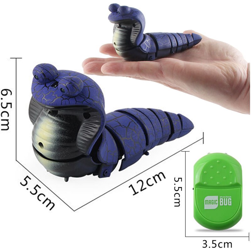 Robots de serpiente a Control remoto para niños y niñas, juguete de simulación de broma, Cobra eléctrica, de 5, 6, 7 y 8 años: H(mini size)