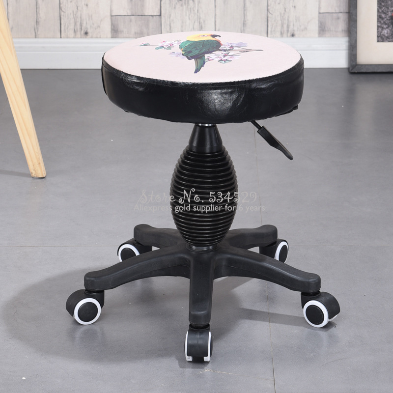 25% pas cher Vintage salon de coiffure tabouret beauté Style rotatif travail tabouret hauteur réglable couleur impression chaise