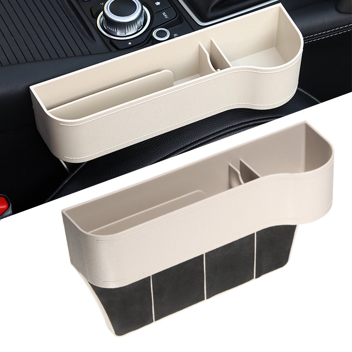 Left / Right Car Seat Crevice Gaps Storage Box ABS Plastic Auto Drink for Pockets Organizers Stowing Tidying Universal