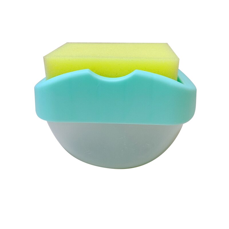 2-In-1 Zeepdispenser En Spons Caddy Spons Doos Met Zeep Pomp Dubbele Laag Spons Scrubber Houder case Container: 01