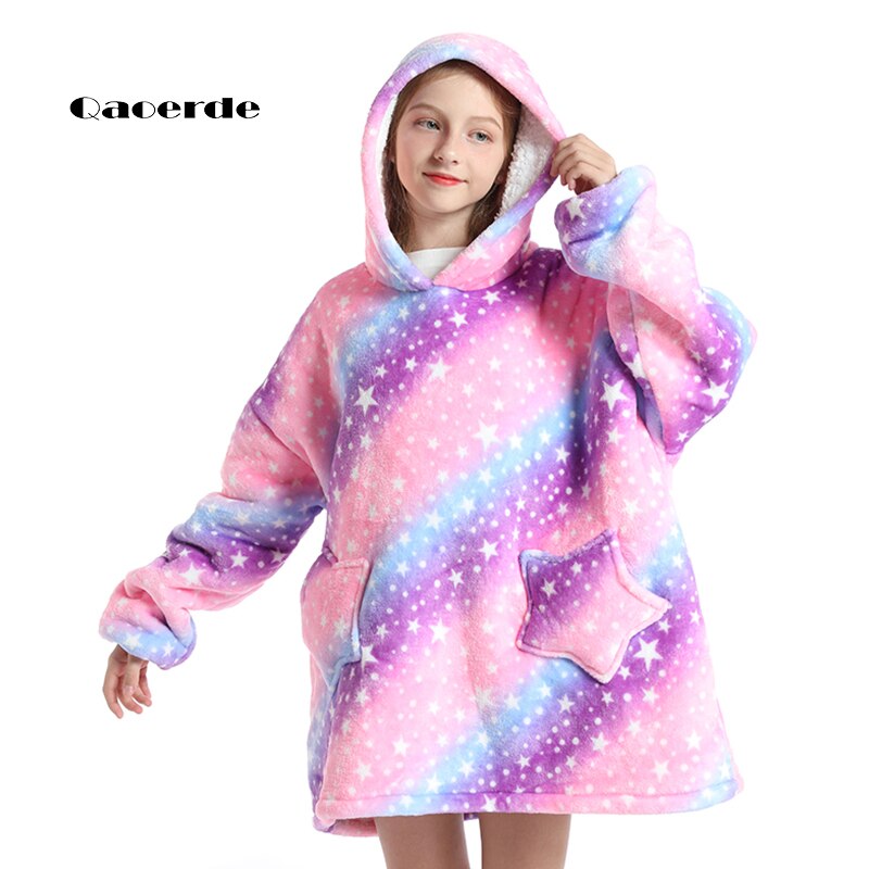 Baby Meisje Sweatshirt Kleding Winter Fleece Sherpa Dekens Oversized 12 Kleur 680G Hooded Hoodie Hoogte 120-160Cm