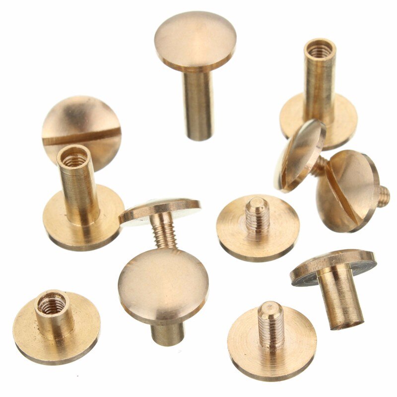 Clou en laiton massif pour la couture | Clou, clou, vis à Rivet, ceinture en cuir pour la couture, accessoires de bricolage faits à la main 6 10 12 15 mm
