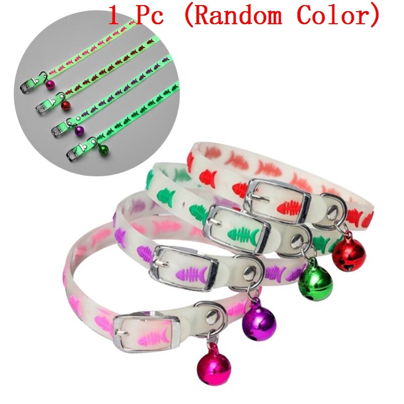 Huisdier Gloeiende Halsbanden Met Bells Glow Nachts Honden Katten Licht Lichtgevende Ketting: A