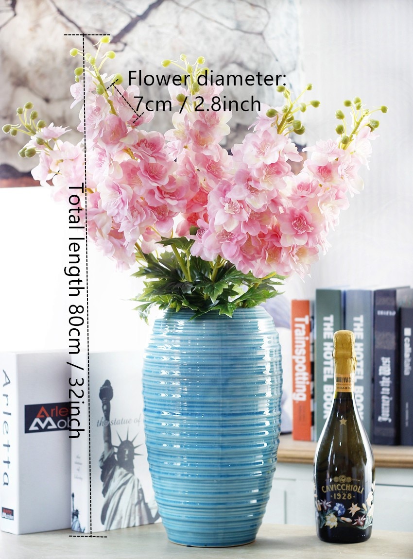 80CM látex Delphinium Jacinto flores artificiales continental PU flores boda simulación flor decoración del hogar