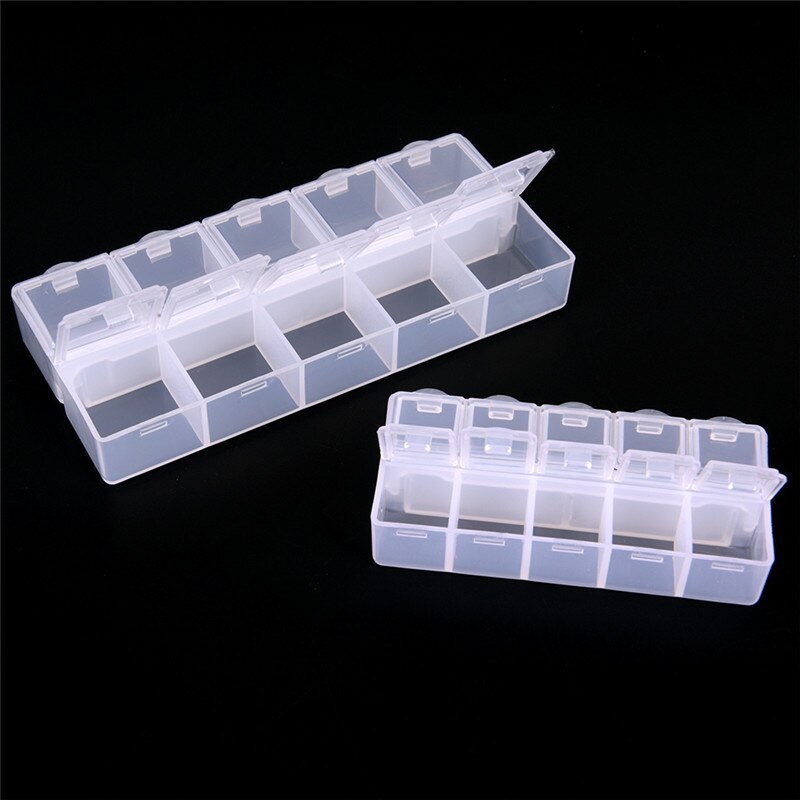 Pilulier Transparent Portable 10 Cases, 1 unité, boîte à médicaments hebdomadaire, 2 tailles, étui de voyage