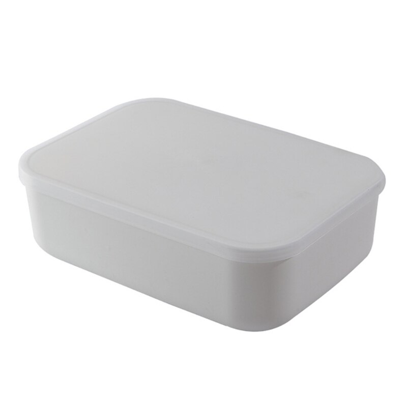 Plastic White Stackable Storage Box Bin with Clear Lid Handles Multifunctional Clothes Sundries Desktop Basket Organizer