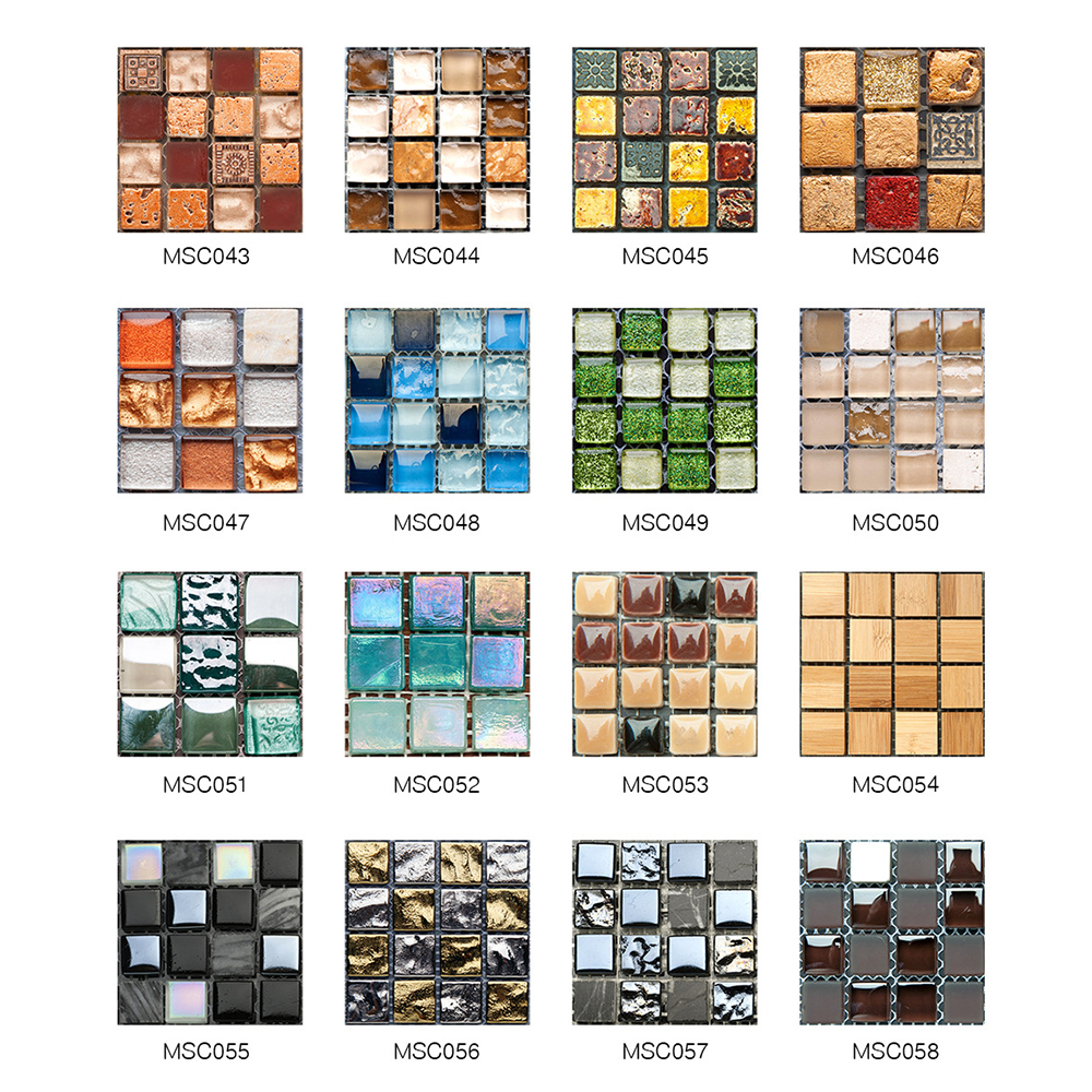 10 stk 10*10cm gør-det-selv italiensk stil mosaik vægklistermærker taljelinje køkkenklæbende badeværelse toilet vandtæt pvc vægklistermærke  #1