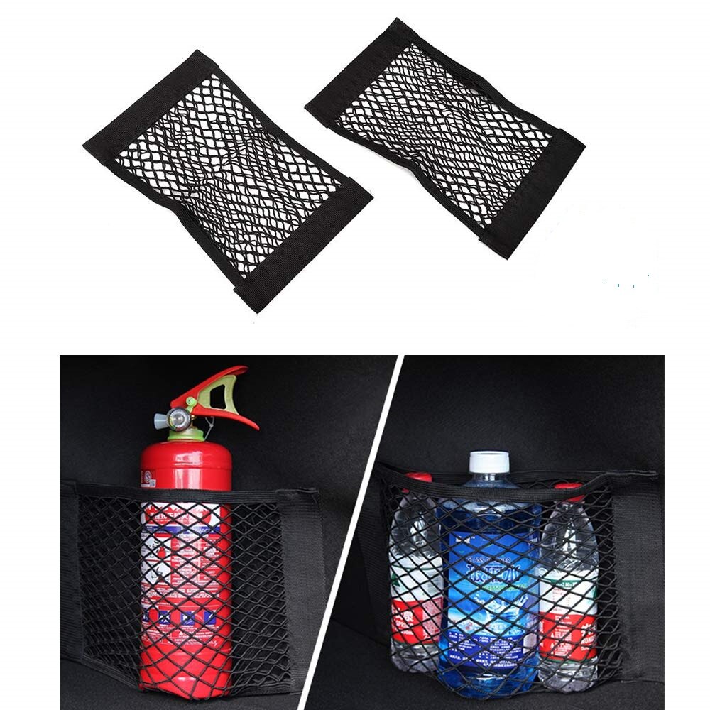 Organizador de malla para maletero de coche, accesorio universal de nailon para almacenamiento de carga de coche y suv, mallas para equipaje, bolsillo de viaje: 40 x 25cm 2pc