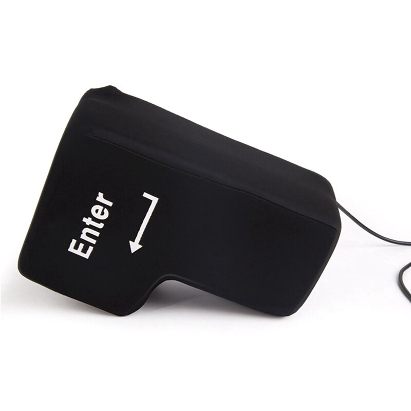 Stress Relief Release Enter Giant Big Button USB Enter Key Pillow Supersized Unbreakable Office Home Computer Laptop Novelty Toy
