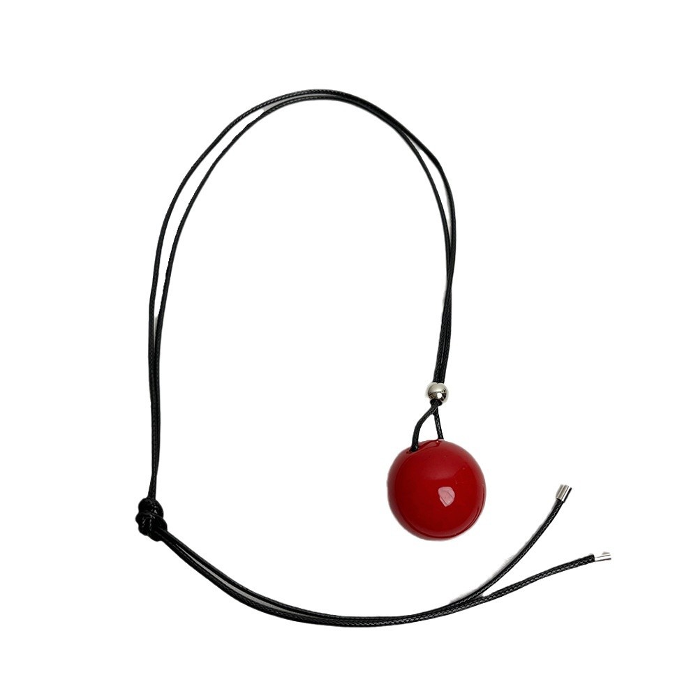 collar minimalista con colgante de bola geométrica de Metal para mujer, de cadena de suéter, accesorios de