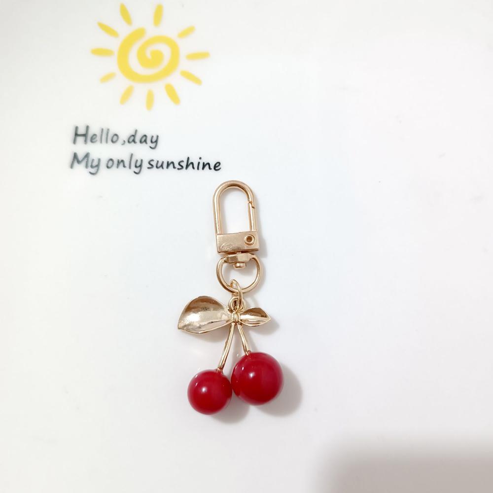 köstliche rot Kirsche Schlüssel bund Sommer Früchte Kirschen Anhänger Schlüssel Ring für Frauen Männer Schmuck Tasche Zubehör 2024: Gelb