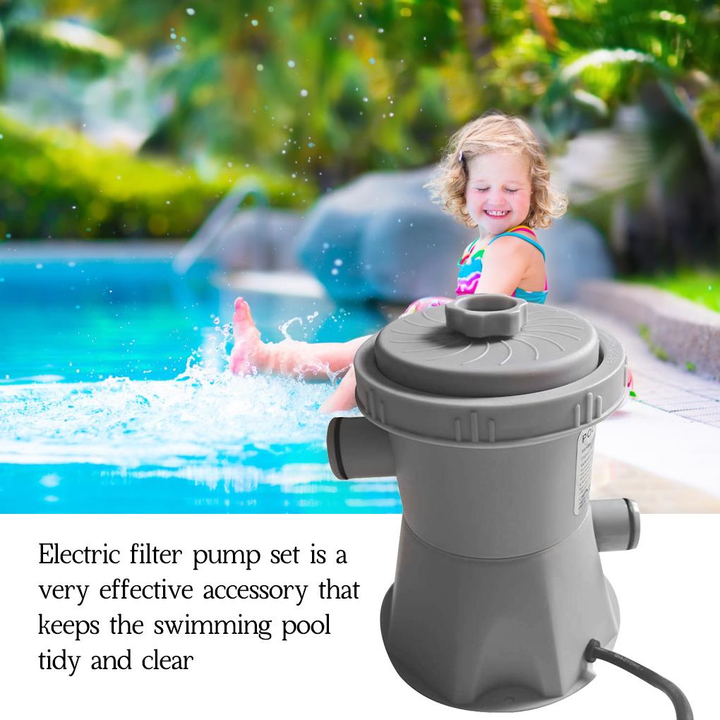 Filter Pomp Zwembad 300 Gallon Elektrische Luchtpomp Met Slang Filter Element Vis Grond Zwembad Circulatiepomp Water Vlekken