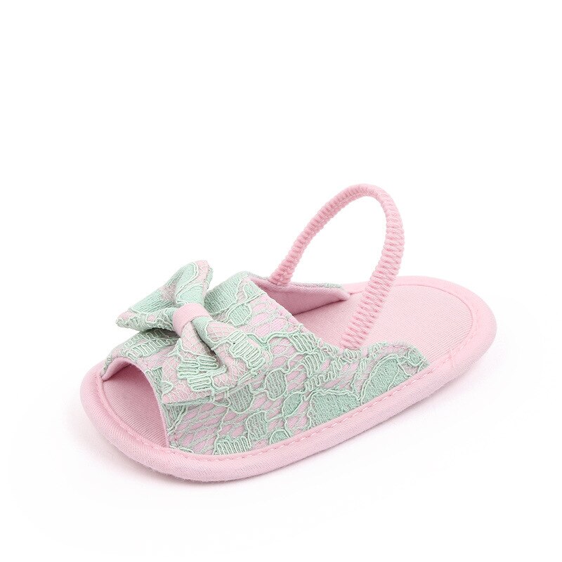 Brand Infant Baby Girl SandalsToddler Summer Shoes Newborn Bebes Sandales Soft Sole Footwear for 1 Year Cute Bow Sandalen: green / 13-18 months