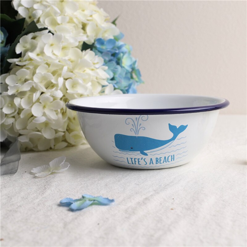Cartoon Walvis Kinderen Kom Verdikte Emaille Kom Dessert Cake Tray Melk Cup