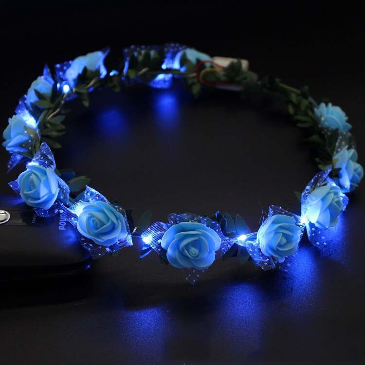 Vrouwen Meisje LED Knippert Lichtgevende Licht Bloem Hoofdband Haarband Hoofddeksels Kerst Bruiloft Glow Party Supply: 18