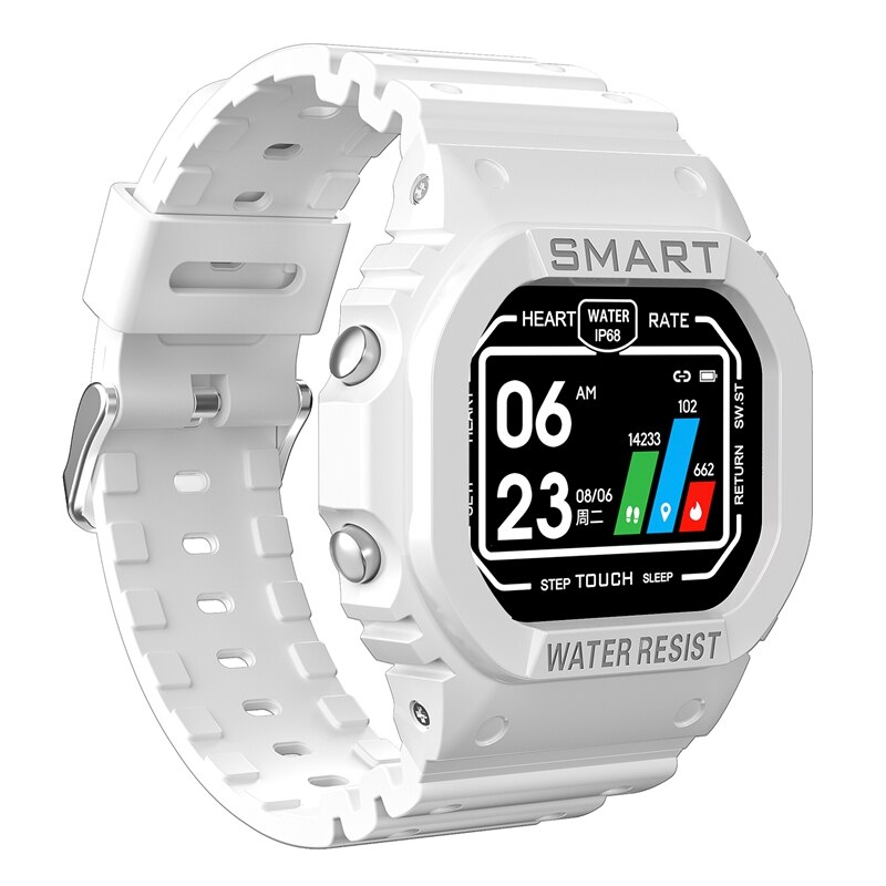 K16 smartwatch 1.14 inch  ip68 sport smartwatch voor android ios: Wit