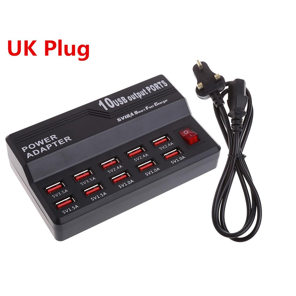 10 USB Port Hub Fast Charging Station Wall Travel Desktop Charger Power Adapter WXTB
