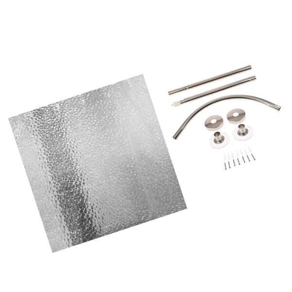 17inch Brushed Shower Curtain Rail Corner Rail Rod With 180x180cm Curtain