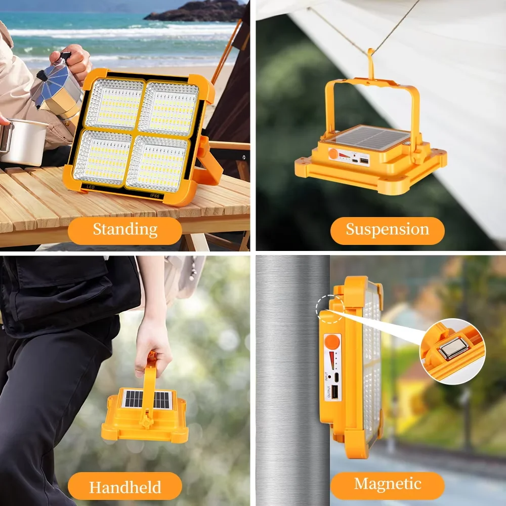 Outdoor Solar Draagbare Lantaarn Lampen Solar Led Camping Licht Power Tent Licht Noodzaklamp USB Oplaadbare Led Lamp
