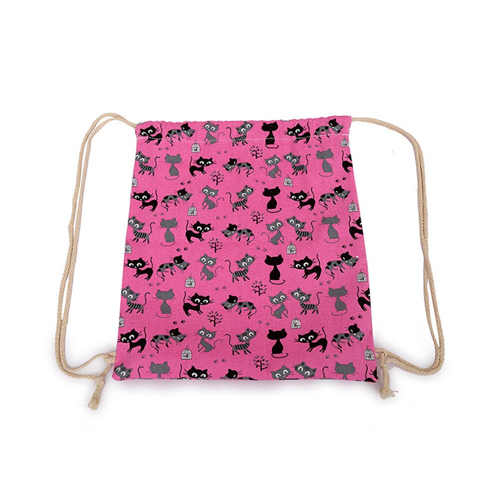 Vrouwen Mannen Trekkoord Rugzak Canvas Opknoping Zak Sport Beach Travel Opbergtas Outdoor Rugzak Pouch Pocket Bag Worek Plecak