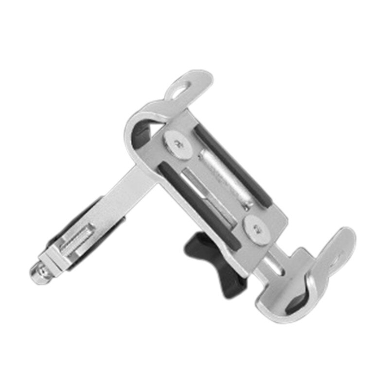 Soporte de teléfono móvil para bicicleta, sostenedor de Metal giratorio de 360 grados para Manillar de bicicleta de montaña y navegación: Sliver Cannot Rotate