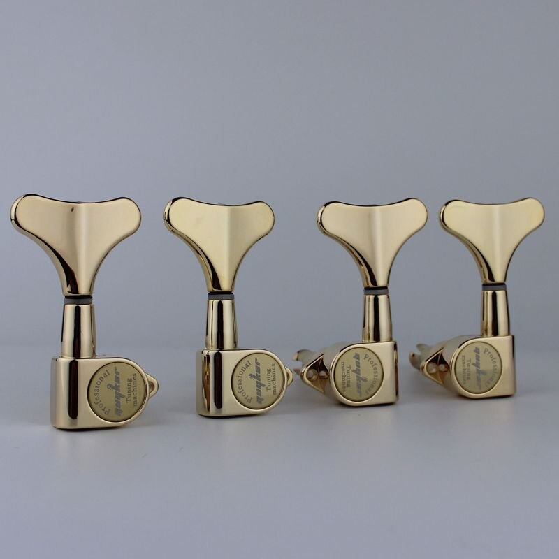 GUYKER Headstock Sealed Bass Tuners Machine Heads Gold: 2R2L