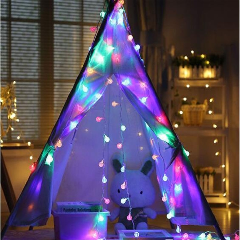 4M 20 LED Crystal Balls String Lights Wedding Christmas Outdoor Garland Home Decoration Night lamp Fairy Lights