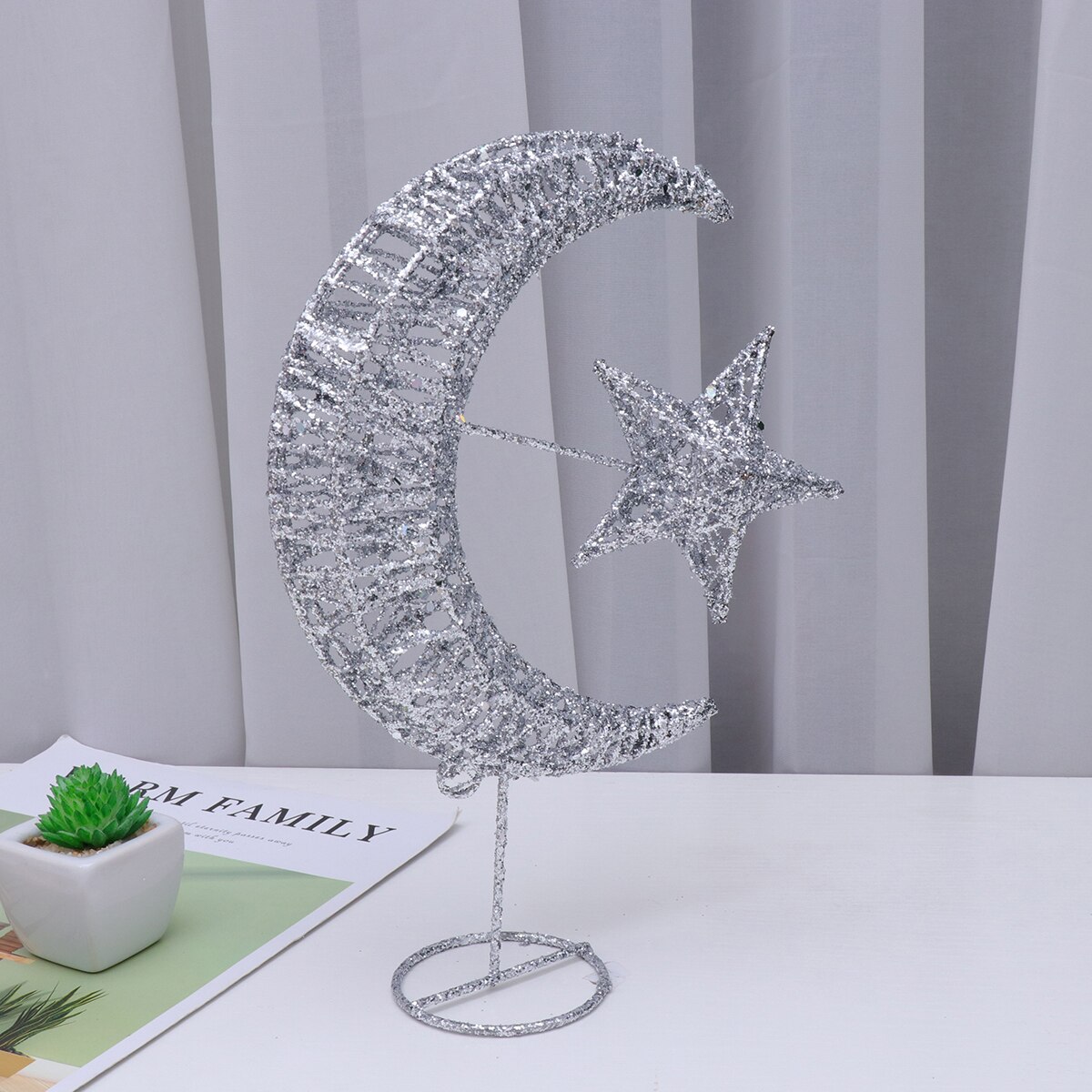 1 pc Christmas Tree Topper Star and Moon Xmas Treetop Shiny Decor Party Supplies for Home Shop