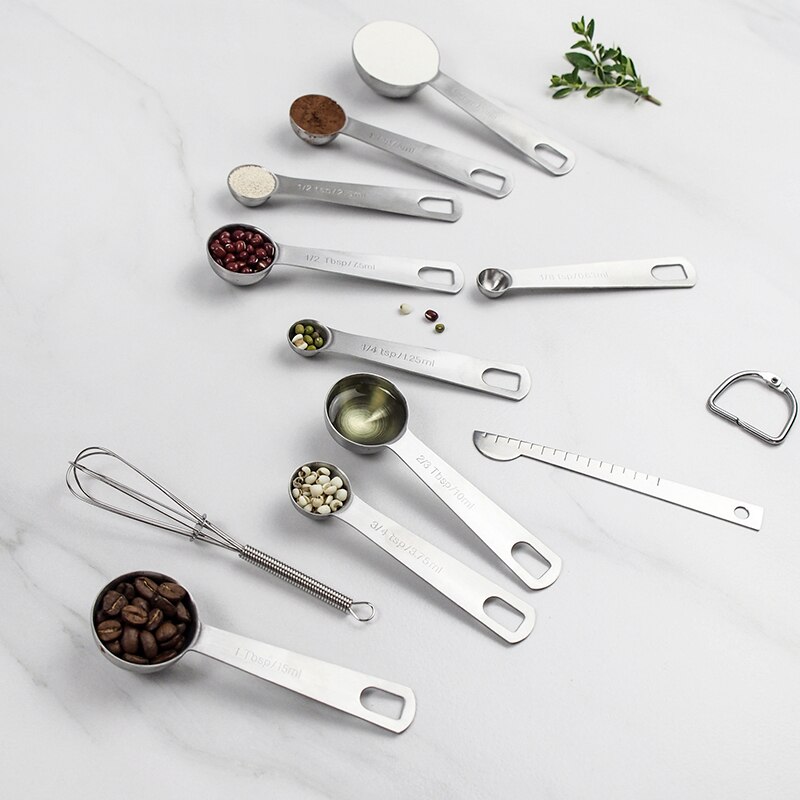 Ensemble de cuillères-mesure en acier inoxydable, ustensiles de mesure lourds pour la cuisine et la cuisson à la maison, pour faire des gâteaux