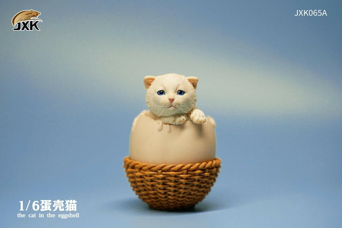 JXK 1/6th Eggshell Cat Model Cute Pet Animal Figure Collector Decor Toy Kid Handmade Oenaments Adults Kids: 065A