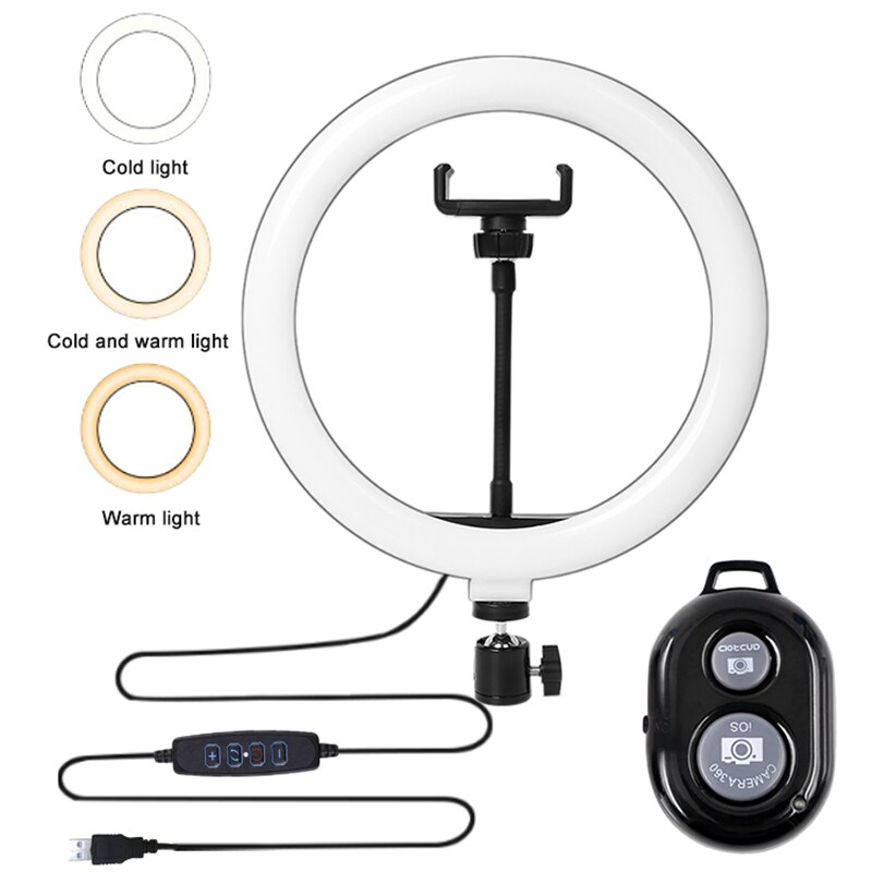 10Inch Dimbare Led Selfie Ring Licht Invullen Telefoon Camera 26Cmled Ring Lamp Met Statief Voor Make-Up video Live Voor Tik Tok: 10 inch light only