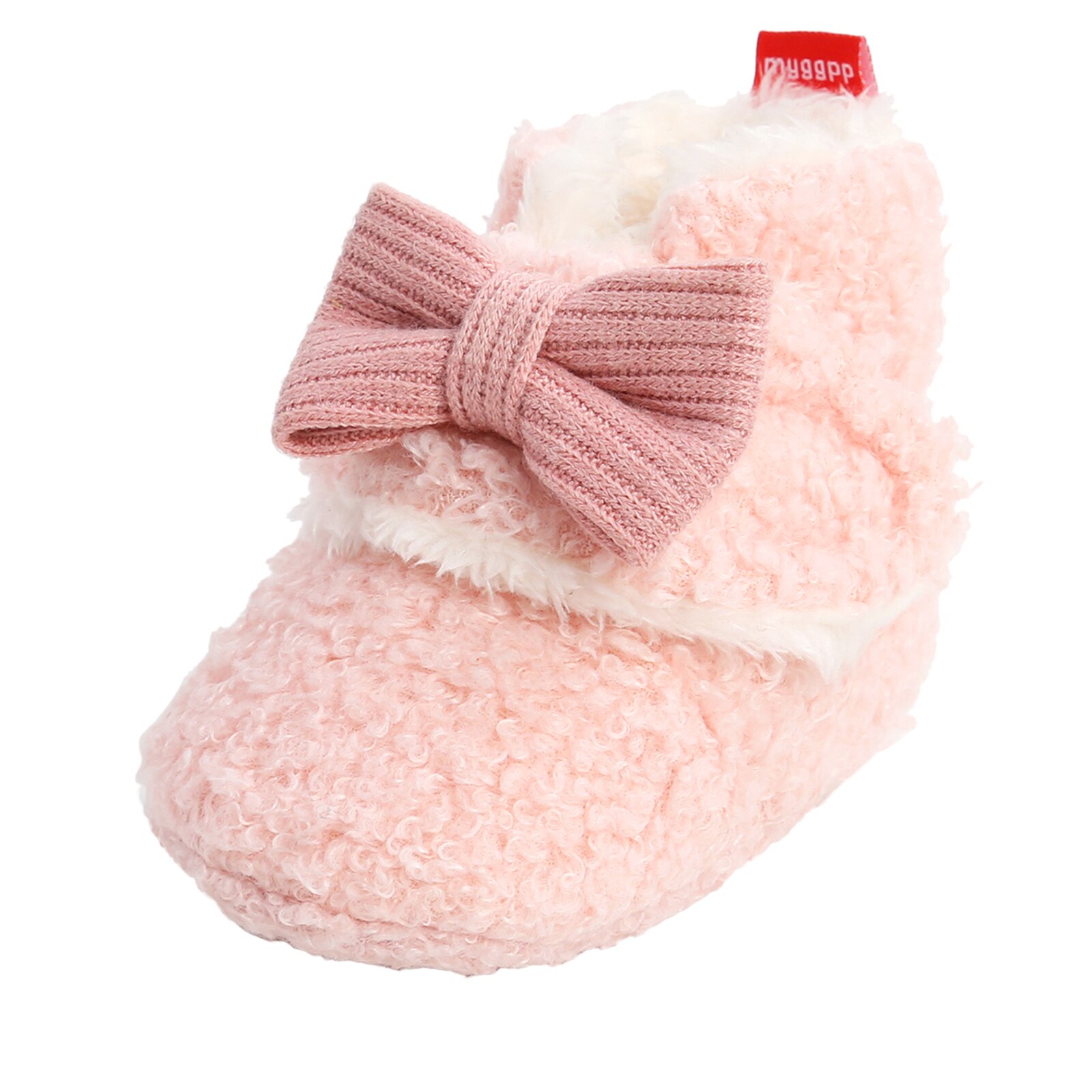 Zapatos planos para bebé de 0 a 18M, con lazo decorativo, Color sólido, suela suave y cálida: E / 13