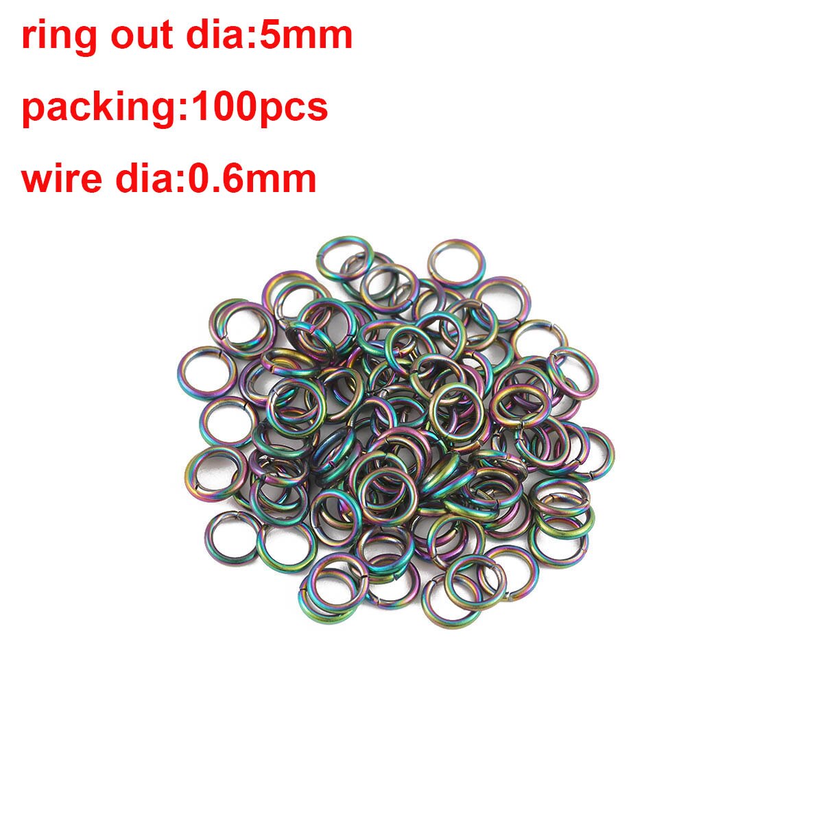 Anillos abiertos de acero inoxidable para hacer joyas, 3-10mm, 100 Uds., bucle de enlace para DIY, conector,: 0.6x5mm mult 100pcs