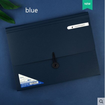 13 layers Expanding Files Folder A4 Paper Size File Organizer Multi-Layer Classification Folder Students Office Supplies: Blue