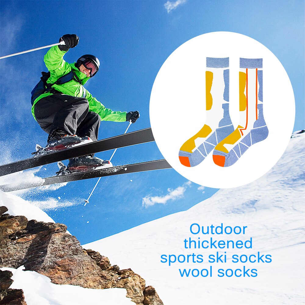 1 Paar Winter Sport Sokken Wollen Sokken Sport Sokken Antislip Ademend Comfortabel Voor Reizen Bergbeklimmen Camping Fietsen