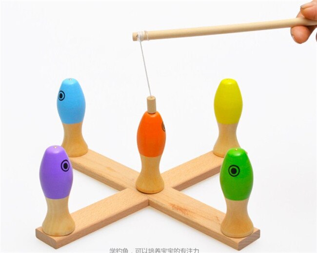 juguete de madera, Juego de pesca multifunción, juegos de anillos, Bola de bolos, juguetes educativos,