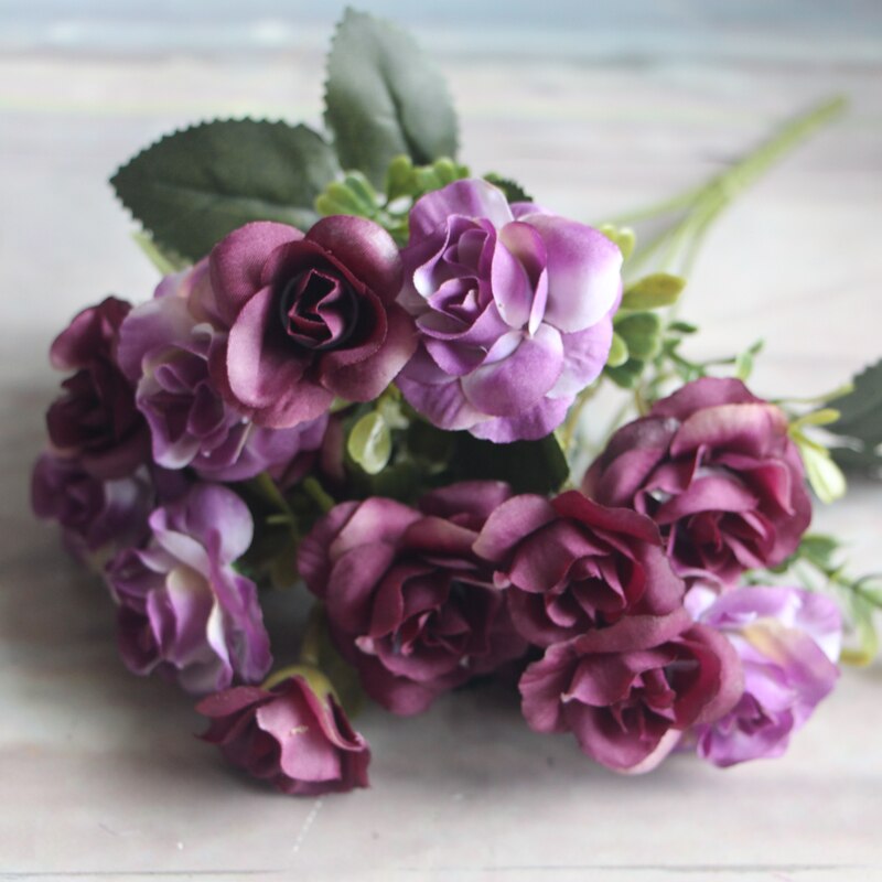 Austin 15 heads Autumn Silk Flowers Artificial Rose Wedding Party Home Floral Flower Arrangement Peony: Purple