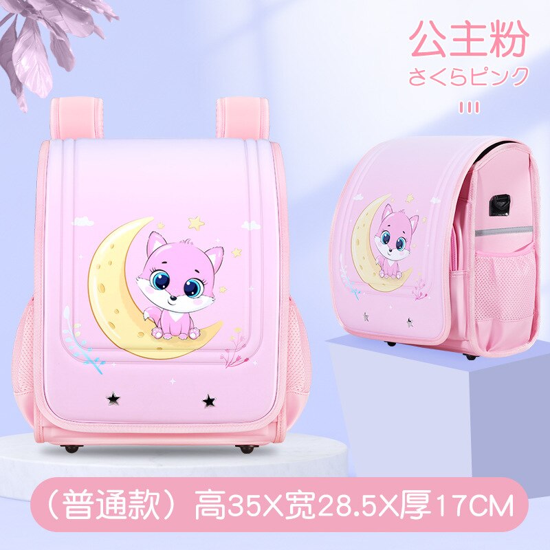 Japanse Trolley Schooltas Kids Wiel School Rugzak Afneembare Kinderen Schooltassen Voor Jongens Meisjes Pu Leer Bagage Boek Tassen: pink