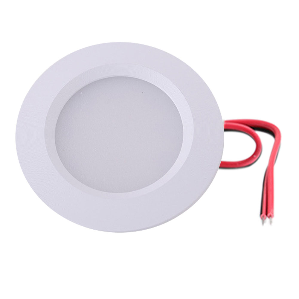 68mm encastré LED Downlight 3W 12V DC trou 55mm 2 1/2 pouces encastré RV Camper lumière mince LED placard lumière rondelle ampoule barre lumière: S / Blanc froid / 3w