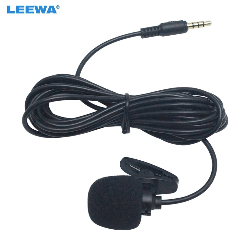 LEEWA Auto GPS Microfoon Kit met Clip Mount voor Auto-interieur Handsfree Gesprekken met 3.5mm Jack en 3 m kabel # CA2275