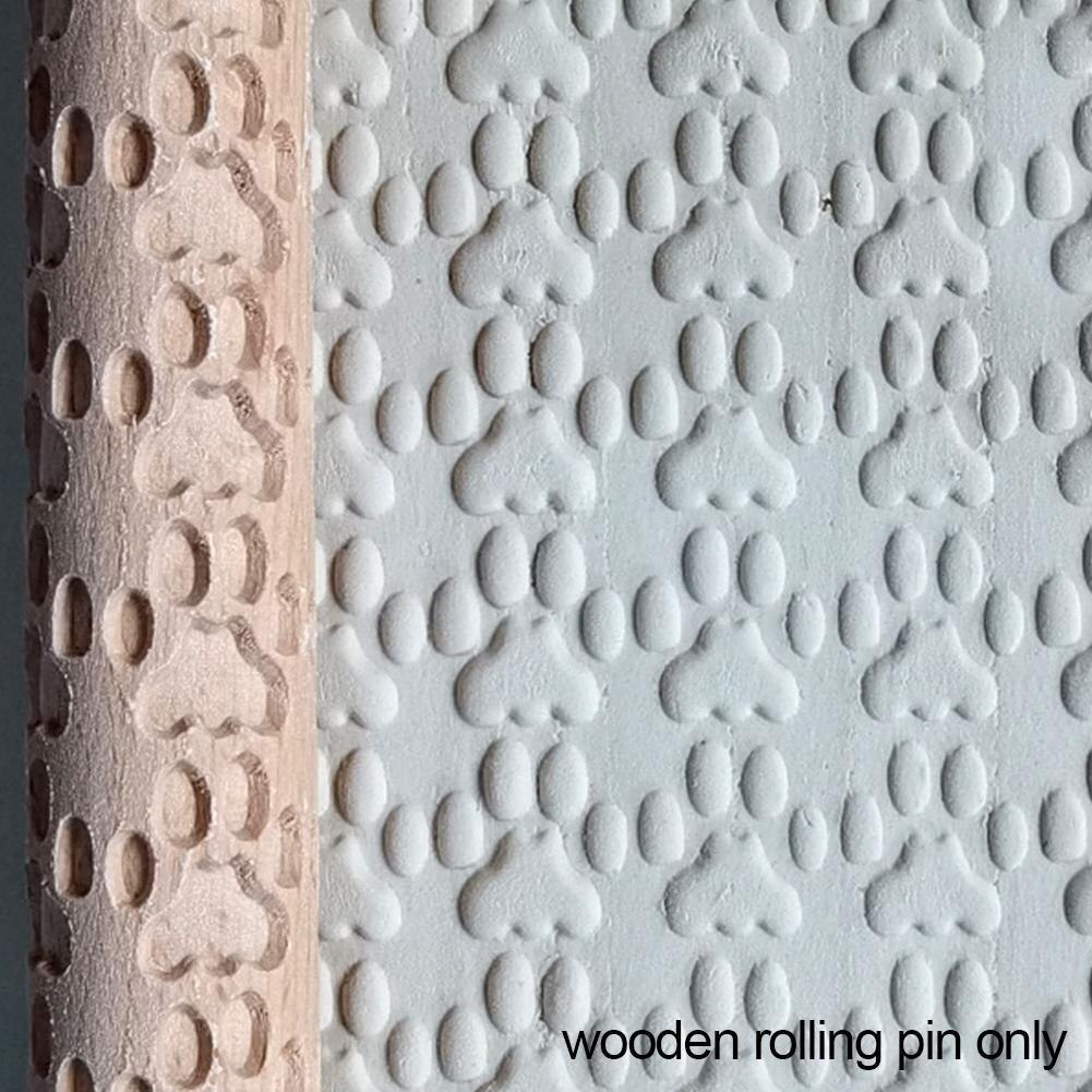 1Pc Houten Textuur Deegroller Keramische Aardewerk Art Reliëf Staaf Bloem Patroon Modder Roll Roll Reliëfs Klei Gereedschap Steen diy Bakken