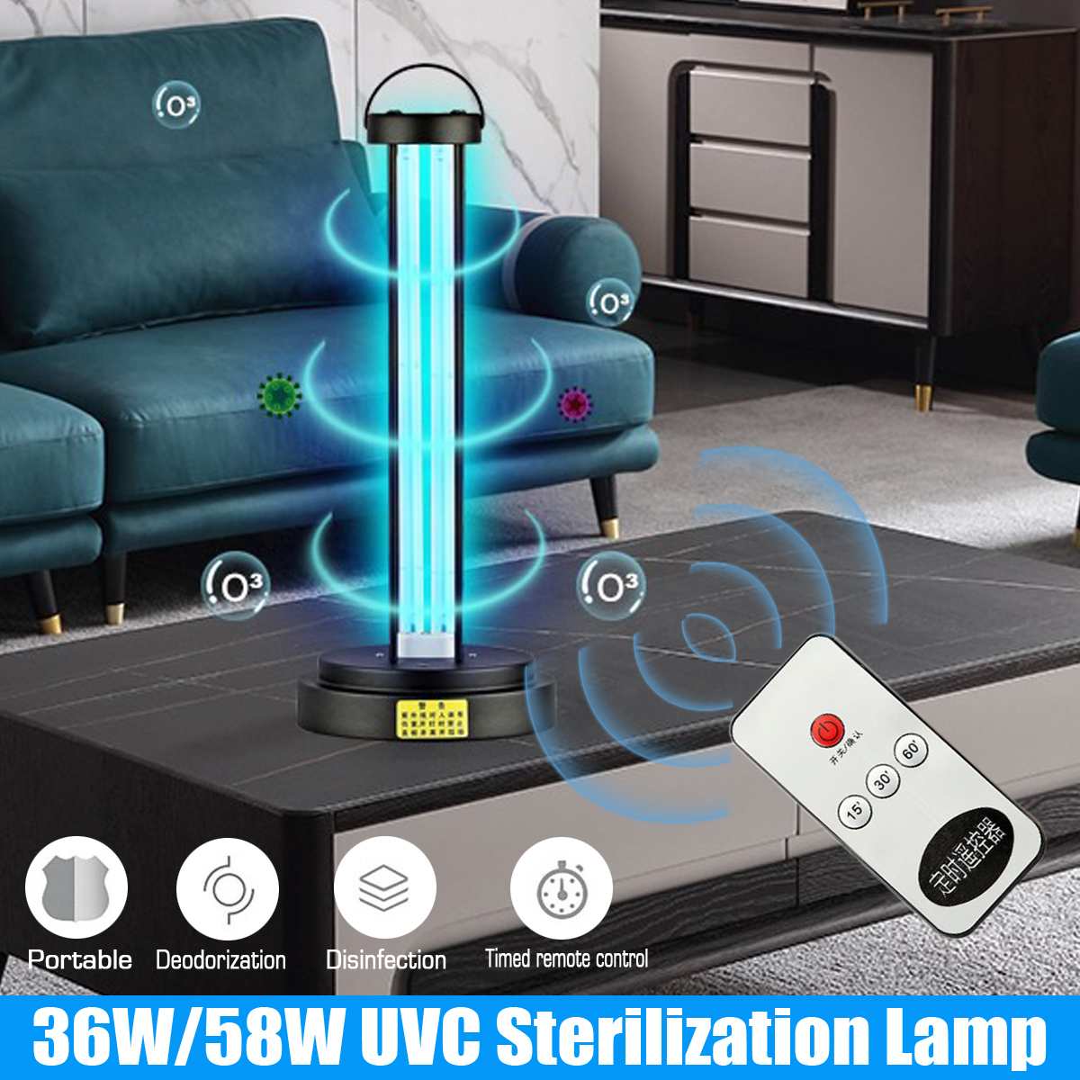 36W 58W High Ozone UV Disinfection Lamp 110V 220V Household Ultraviolet Lamps UVC Germicidal Light Sterilizing Lights