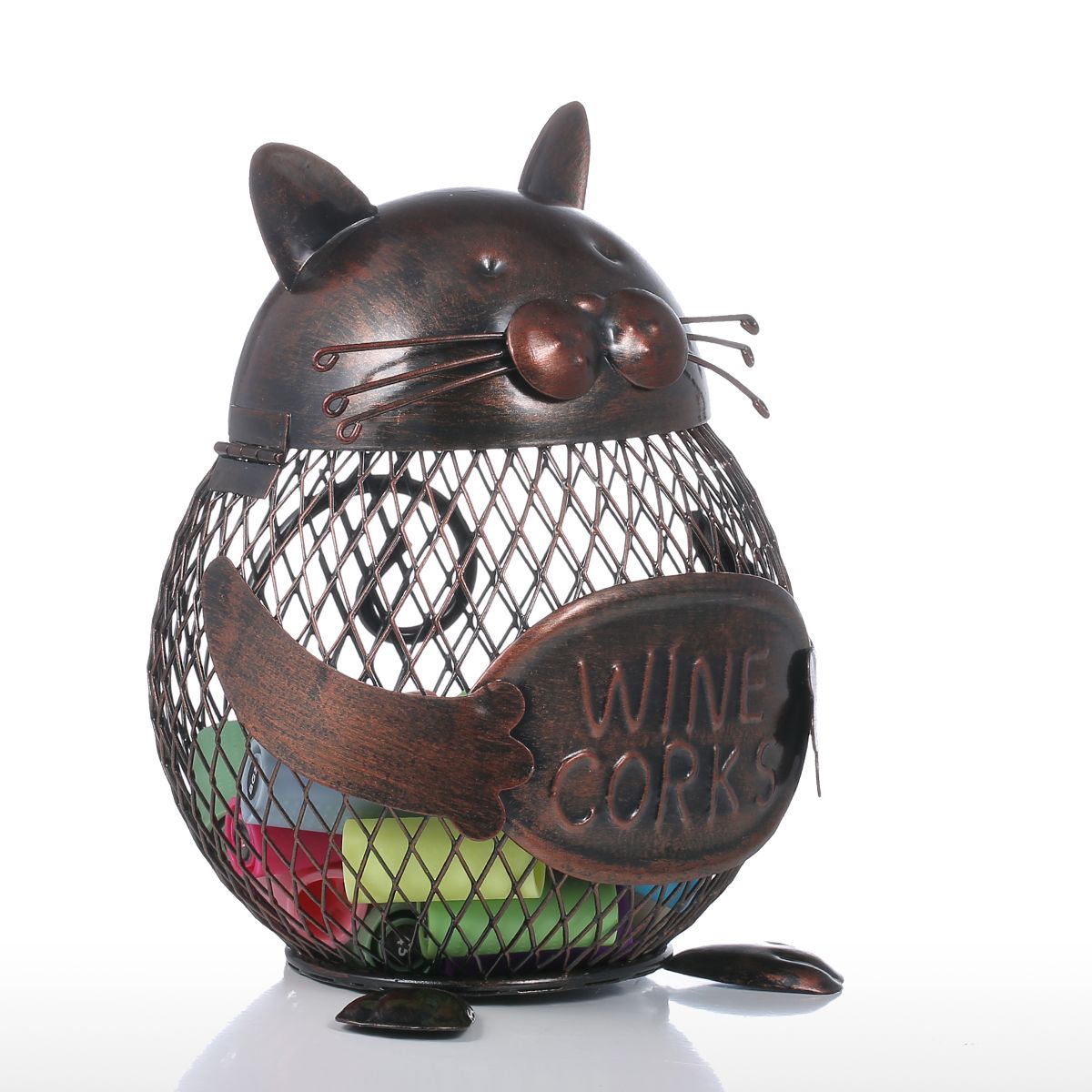 Kitten Kat Vormige Wijn Kurk Container Tooarts Dier Ornament Creatieve Decoratie Iron Art Praktische Ambachten Thuis Decoratieve