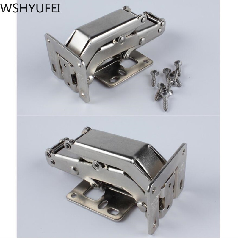 2 Stuks Universele Rvs Scharnier Niet Boren Gat Kabinet Scharnier Grote Hoek Kastdeur Scharnieren Meubelen Scharnieren Hardware