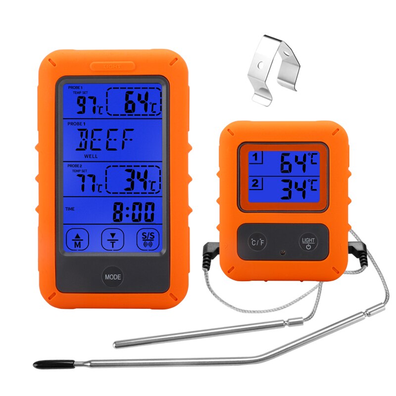 Dual Probe Wireless Digital Food Thermometer For Kitchen BBQ Smoker Grill Oven Meat Timer Alarm Waterproof LCD Temperature Meter: Default Title