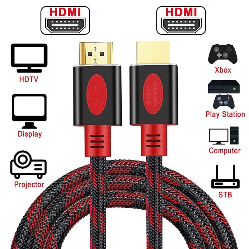 Shuliancable hdmi-kompatibelt kabel 2.0 4k 60hz 3d videokabel hdr splitter switcher til hd tv laptop  ps3 ps4 computer xbox