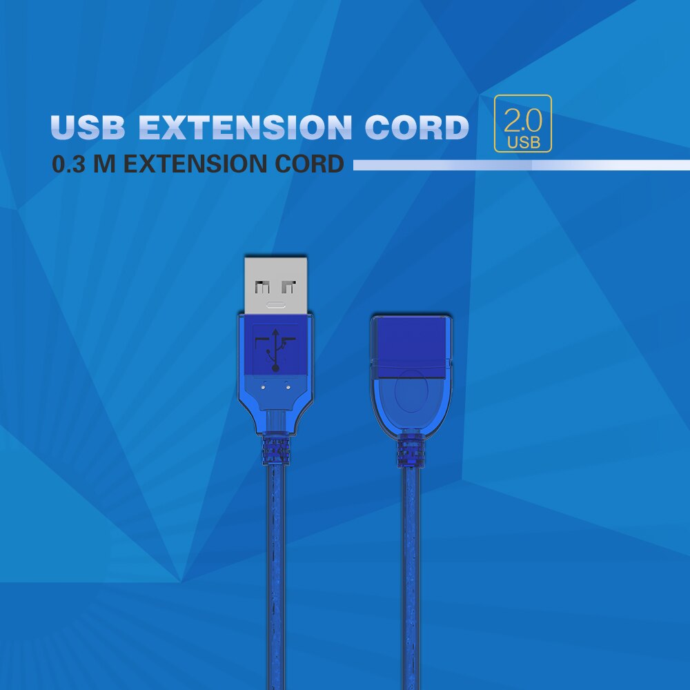 Câble USB 2.0 A mâle AM vers USB 2.0 B, Extension de Type femelle, pour imprimante, 0.3m,