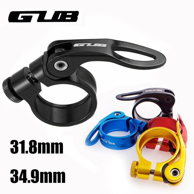 GUB 31.8MM Seatpost-Clamp Aluminum Ultralight Quick Release MTB Mountain Bicycle Seatpost Clamp 34.9mm Fiber Seatpost Clamp