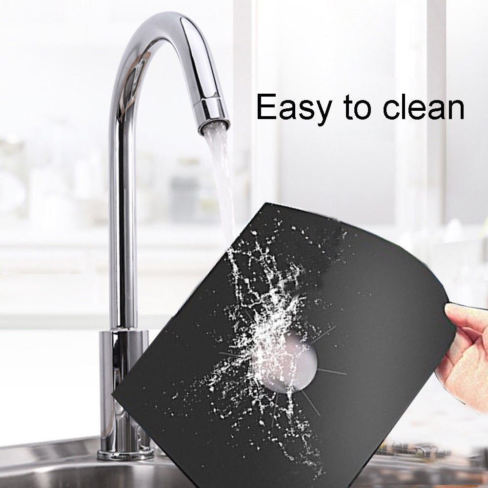 Non-Stick Reusable Self Adhesive Foil Cleaning Mat Set Stove Protector Cover Mat Cooker Cover Burner Protector Kitchen Tools